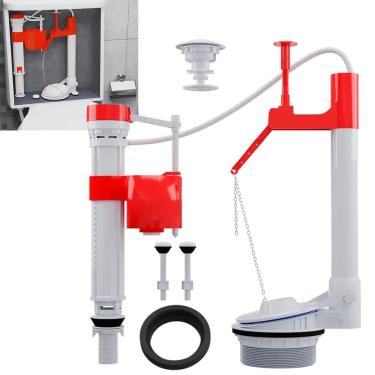 Imagem de Reparo Completo Banheiro Caixa Acoplada Acionamento Superior Descarga Vaso Privada Assento Sanitario