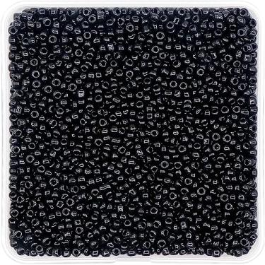 Imagem de Contas de semente de 4 mm branco opaco cerca de 5000 peças/150 gramas 8/0 pequenas contas de artesanato para pulseiras faça você mesmo colares artesanato suprimentos de fabricação de joias (preto, 4 mm)