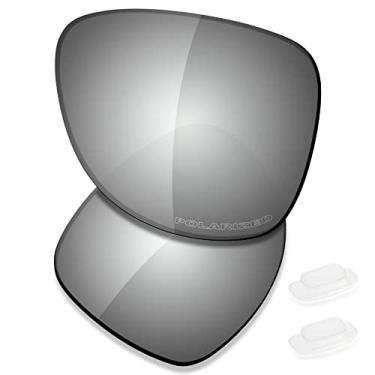 Imagem de SAUCER Lentes de reposição premium e protetores de nariz compatíveis com óculos de sol Costa Del Mar Cook High Defense - Metal cromado polarizado