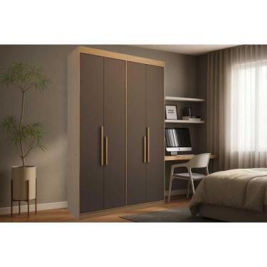 Imagem de Guarda Roupa Solteiro 4 Portas e 2 Gavetas PH 1805 Cedro/Fendi - Herva