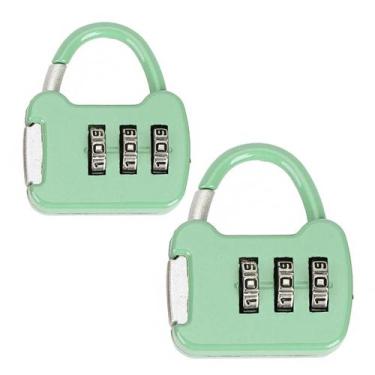 Imagem de Kit 2 Cadeados Bloqueio Por Senha 3 Digitos Coloridos Armários Mochila