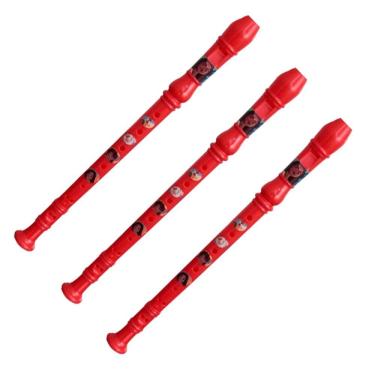 Imagem de Kit Brinquedo Infantil Flauta Doce Soprano Disney Moana 3 Un