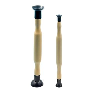 Imagem de Mqetly 2x Ferramenta de lapidação de válvula manual com cabeça de borracha de ponta dupla, economizando trabalho, bastões de lapidação de válvula para reparo, Amarelo