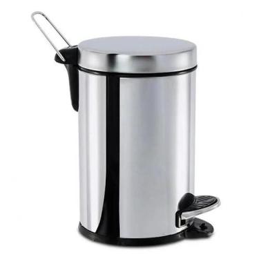 Imagem de Lixeira Inox com Pedal e Balde 3L Decorline 17x27cm 3040/201 Brinox