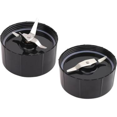 Imagem de 2 peças de lâminas de liquidificador para misturador Magic Bullet 250W série MB1001, peças de substituição para processador de alimentos - lâmina cruzada e lâmina de fresagem plana