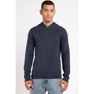 Imagem de Tricot Manga Longa Capuz Colors Marinho e Azul-Masculino