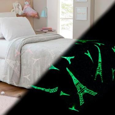 Imagem de Cobertor Manta Infantil Brilha no Escuro fleece Fluorescente Magica Paris