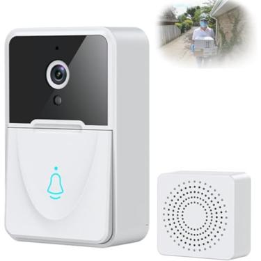 Imagem de Campainha De Vídeo Sem Fio Inteligente, Câmera De Segurança De Campainha Wifi De 2,4ghz, Visão Noturna, Áudio Bidirecional, Vídeo Em Tempo Real, Compatível Com Ios & Android, Fácil De Insta