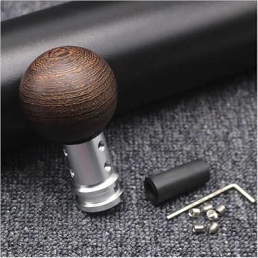 Imagem de Maçaneta De Mudança De Marcha De Madeira Universal Manual Redonda De Madeira Com 3 Adaptadores Substituição Da Cabeça Da Manopla De Nível De Mudança Para A Maioria Dos Veículo, E Sliver