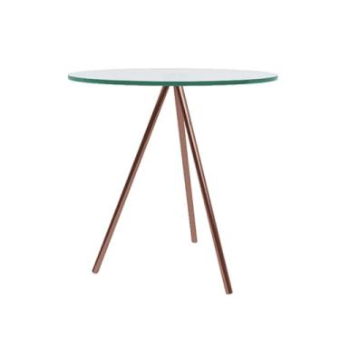 Imagem de Mesa lateral Tampo de vidro Base de ferro(COBRE/VIDRO)