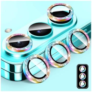 Imagem de Kucheed Protetor de lente de câmera Bling para Samsung Galaxy Z Fold 6, protetor de tela de vidro temperado, alinhamento automático de glitter, anéis de metal individuais, adesivos de filme