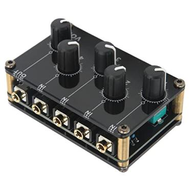 Imagem de RiToEasysports Console de Placa de Som Passiva do Mixer de áudio Com 4 Botões de Entrada 1 Saída Principal para CD Player Instruments Musicais Design Compacto de Saída Estável