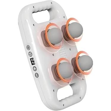 Imagem de Massageador Corporal Elétrico Portátil, 4 Cabeças de Massagem, USB, Aparelho Muscular 4 Cabeças, Branco