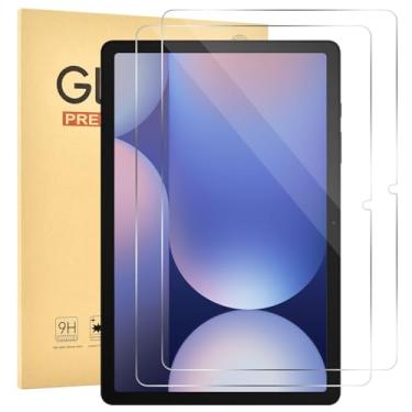 Imagem de Jngnpn Pacote com 2 protetores de tela para Samsung Galaxy Tab S10 Plus/S9 Plus/S9 FE Plus/S7 FE 5G/S8+ (12,4 polegadas), película de vidro temperado de dureza 9H, compatível com capas, sensível ao