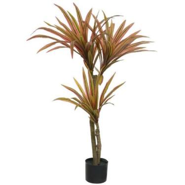 Imagem de Planta Árvore Artificial Dracena Real Toque Pu C/Pote X51 Verde Vermel