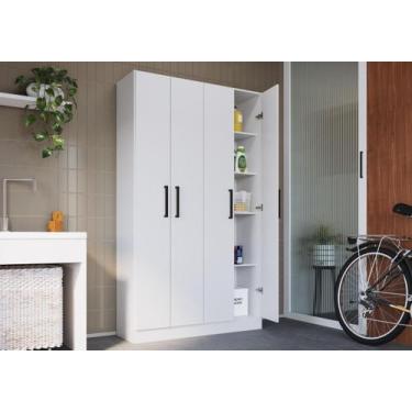 Imagem de Armário Multiuso 4 Portas Rivera Cor Branco - IRM