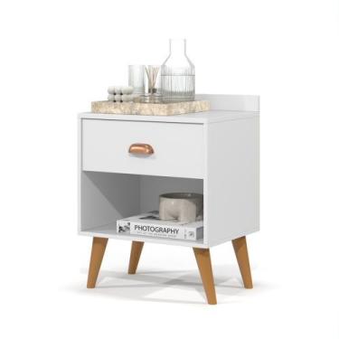 Imagem de Mesa De Cabeceira Estilo Retrô Pés Palito Pérola New - Várias Cores - 