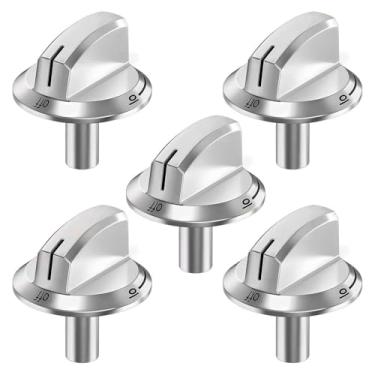 Imagem de CHICHIYANG 5 peças de botões de controle rotativos de fogão a gás 5304525746 adequado para acessórios de queimador SSD Frigidare FFGC3626SSA SSB SSC