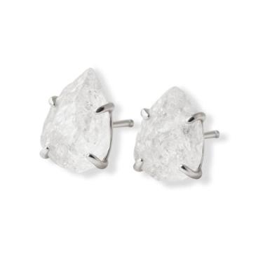 Imagem de Brinco Tarraxa Quartzo Cristal - Cristal Natural, Prata 925