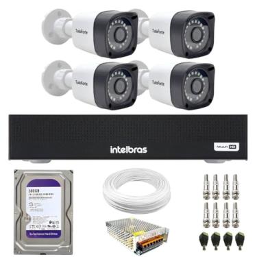 Imagem de Kit 4 Câmeras TF 2020 Bullet Full HD 1080p Visão Noturna 20M Proteção IP66 + DVR Gravador Intelbras MHDX 3004 4 Canais + HD 500GB