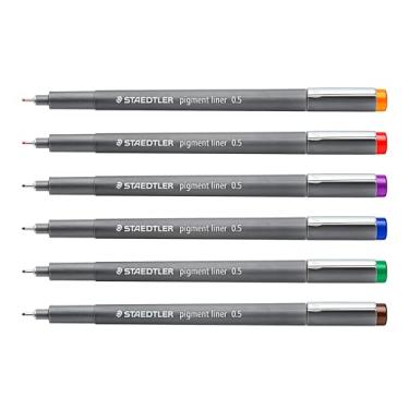 Imagem de Staedtler 30805SB6A6ST Forro de pigmento 6/pacote com cores sortidas, multicolorido