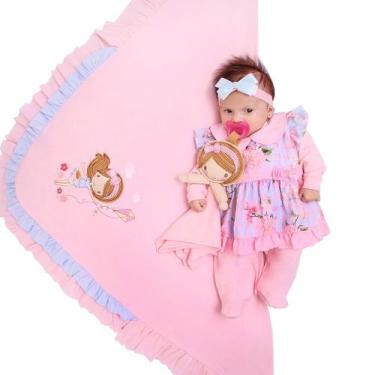 Imagem de Saída de Maternidade Menina Luxo Laços Sofia Rosa 05 Peças - Amora Bab