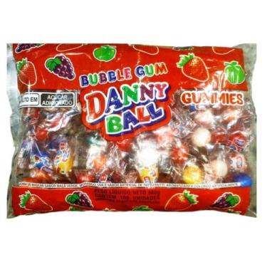 Imagem de Chiclete Danny Ball Tutti frutti C/ 100 Unid 300g