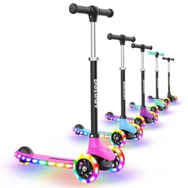 Imagem de BELEEV A6 Scooter criança 3-8 anos com LED luzes rodas & Deck, skate 3 rodas 4 altura ajustável, cobertura antiderrapante Scooter