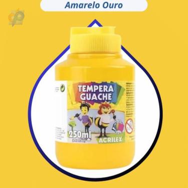 Imagem de Tinta Guache Acrilex 250 ml - Cores, Tinta Guache Amarelo Ouro