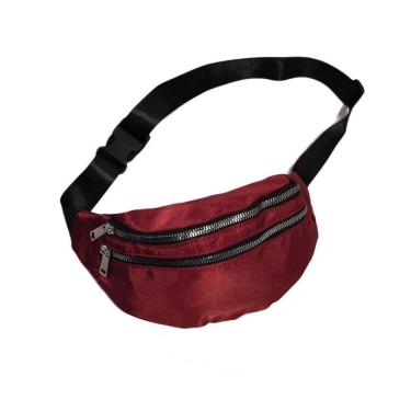 Imagem de Pochete Bolsa Academia Cintura 2 Compartimentos Cor:vinho