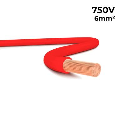 Imagem de Metro de Cabo Flexível Fio Elétrico Megatron 6MM 750V - Vermelho
