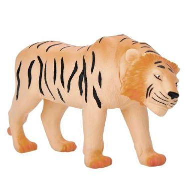 Imagem de Brinquedo Tigre Safari Vinil Listrado Realista 34 Cm Bicho Grande Anim