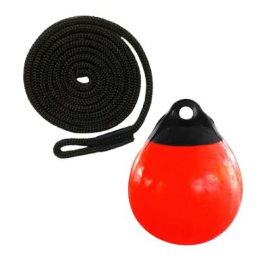 Imagem de Generic Bola de bóia para barco, bóia de ancoragem antirrisco multiuso com corda de 1,5 m para marcação de iates de atracação, Corda Negra