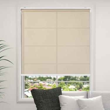 Imagem de RED GRAPES Persianas de rolo de filtragem de luz para janelas internas, tecido jacquard, proteção UV, para casa, quarto, sala de estar, fácil de instalar, 2 peças (86 cm L x 182 cm A, pérola)