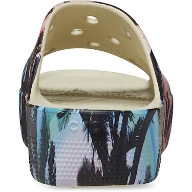 Imagem de Chinelo crocs classic platform retro resort slide bone/multi - 36
