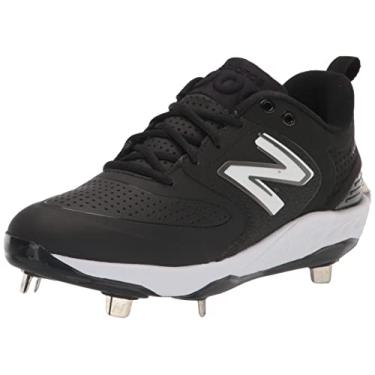 Imagem de New Balance Fresh Foam X 3000 V6 Tênis de beisebol masculino de metal, Sintético preto/branco, 46