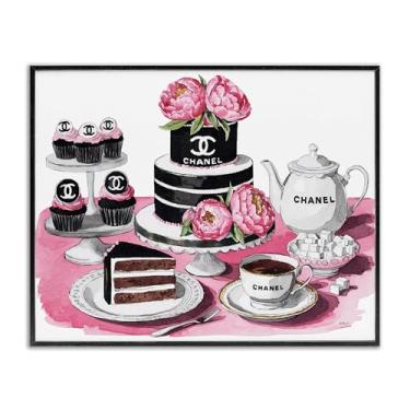 Imagem de Stupell Industries Design de arte giclée emoldurado preto para sobremesa chique feminino por Amanda Greenwood, 40,6 x 50,8 cm