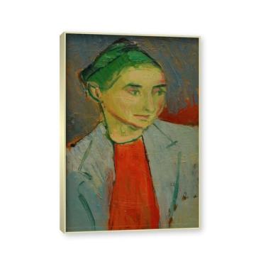 Imagem de NHLDZYH Moldura de champanhe. Impressões de arte Alexej von Jawlensky - Pintura de retrato - (Retrato de uma mulher 15) - Pôster de decoração de parede vintage. 40 x 60 cm - 15,8 x 23,7 pol