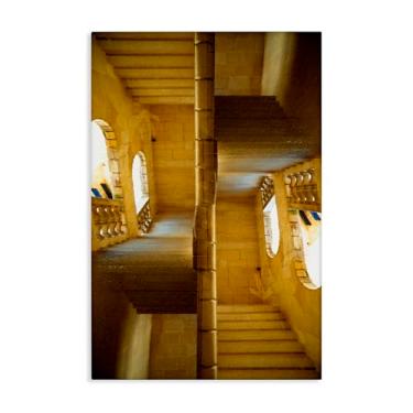 Imagem de Stupell Industries Arte de parede em tela de arquitetura de escadas surrealista por Robin Vandenabeele, 61 x 40 cm