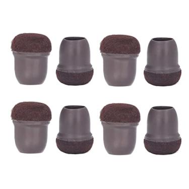 Imagem de Protetores de piso perna cadeira de 8 PCs, silicone e tampas de pernas de móveis de feltro, tampas de pé de cadeira não deslizante para madeira, ladrilho ou piso de madeira, (S)