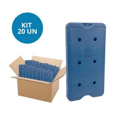 Imagem de Kit 20 Gelo Placa Gel Artificial Reutilizável Rígido 750ml - Gelotech