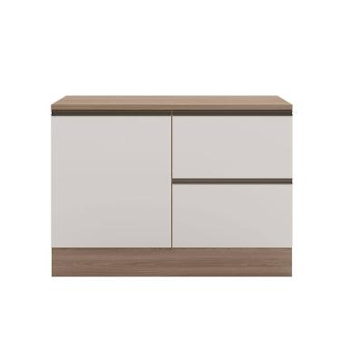 Imagem de Balcão de Pia Deslocada 1 Portas 3 Gavetas (Com Tampo) 120cm Etna Carvalho Oak Off White - SSX Multicoisas