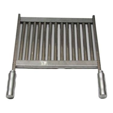 Imagem de Grelha Uruguaia Em Inox Para Churrasco Hamburguer 45x40cm - Plenitude