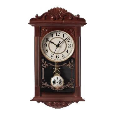 Imagem de Relogio Decorativo De Parede Estilo Antigo Vintage Com Pendulo Sala Hall Design Retro Marrom