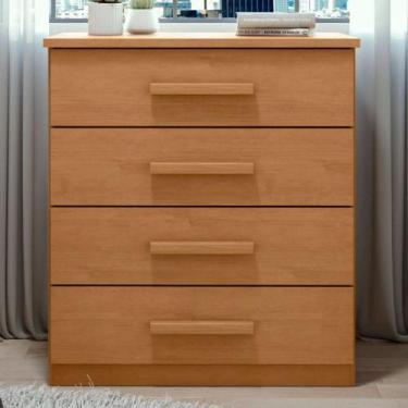 Imagem de Cômoda Baião com 4 Gavetas Corrediças Telescópicas Lopas, Amendoa Clea