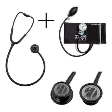 Imagem de Kit Esfigmomanômetro Pamed + Estetoscópio Eternity Duplo Bic, Preto To