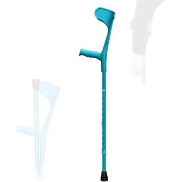 Imagem de Muletas De Antebraço Ajustáveis Com Punho Aberto, Muletas De Cotovelo Portáteis Para Adultos, Homens, Mulheres, Bengalas De Liga De Alumínio, Rolamento 220lbs, Blue