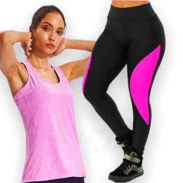 Imagem de Kit Calça Legging Cós alto + Regata Fitness Academia 175 - IRON, P, Co