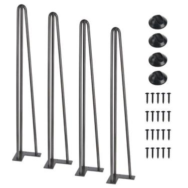 Imagem de Pernas de mesa SMARTSTANDARD Hairpin 71 cm Aço 362 kg Load Grey 4 peça