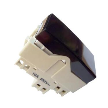 Imagem de Módulo Interruptor Simples 10a 250v Preto Ebony Sleek Margirius